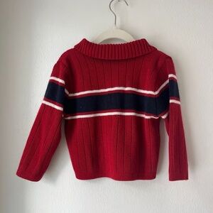 Red and Black Striped Women's Sweater